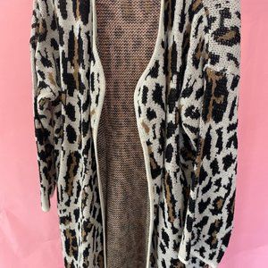 Leopard cardigan for women. long cardigan. duster